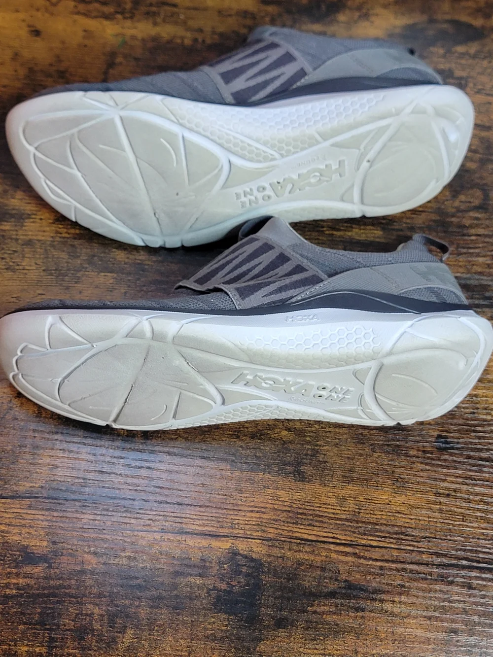 Hoka Hupana Slip- Gray and White Slip On Sneakers - Picture 4 of 8
